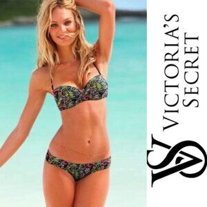 Victoria's Secret | Black Neon Paisley Knockout Bikini Bottoms | Size Small
